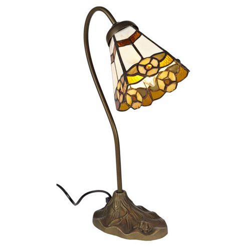 Image of Loxton Lighting Swan Neck 1 Light Tiffany Table Lamp