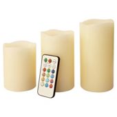 Frostfire 3 Colour Changing non drip wax candles with vanilla scent and RC and timer 6014