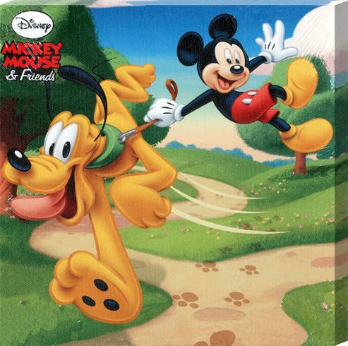 Image of Mickey Mouse & Friends Taking Pluto For A Walk Canvas Print