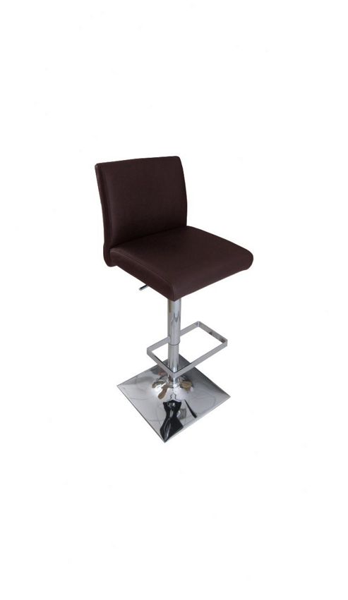 Image of Lamboro Snella Bar Stool In Real Leather - Brown