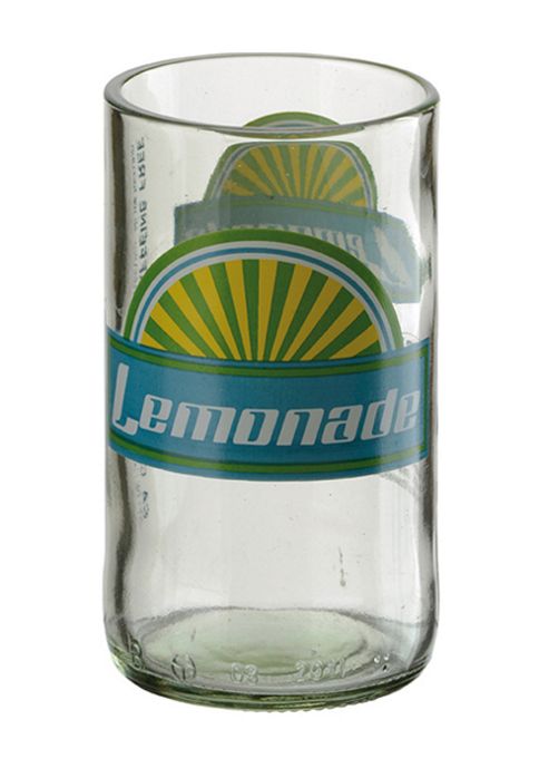 Image of Artland Hi Ball Tumbler Retro Glass Lemonade Bottle Design Blue
