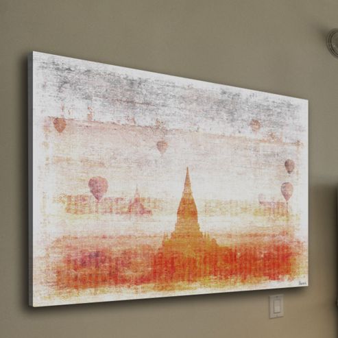Image of Parvez Taj Temples And Balloons Canvas Wall Art - 30 Cm H X 45 Cm W X 5 Cm D
