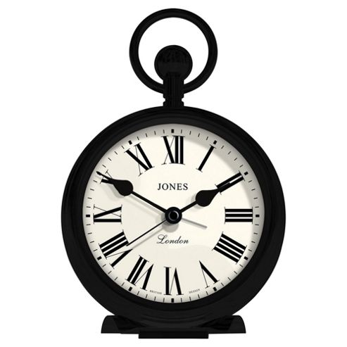 Image of Jones City Pocket Watch Alarm Clock, Black