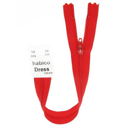 Image of Dress Zip - 25cm - Red