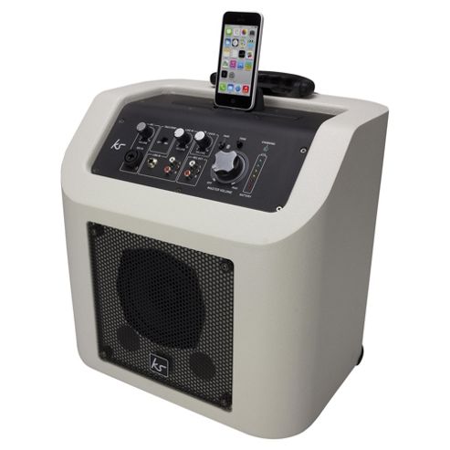 Image of Kitsound Kingston Portable Wireless Pa System With Lightning Dock, White