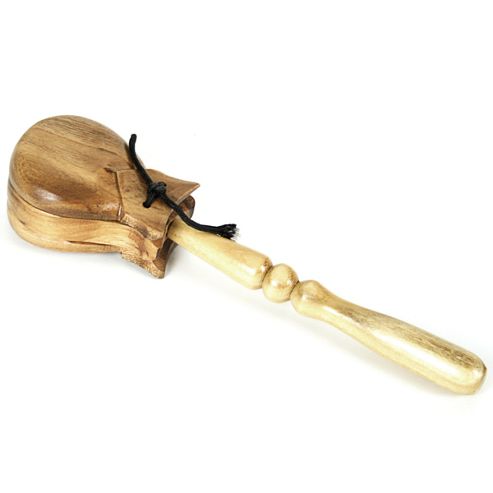 Image of Traditional Wooden Castanets With Handle
