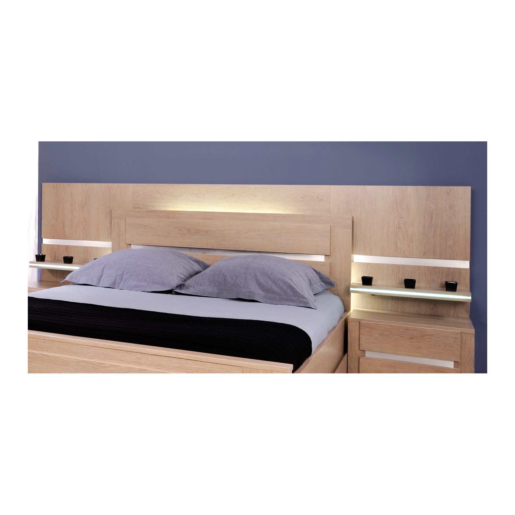 Parisot Shadow Bed Headboard in Ash Oak - European Double at Tesco Direct