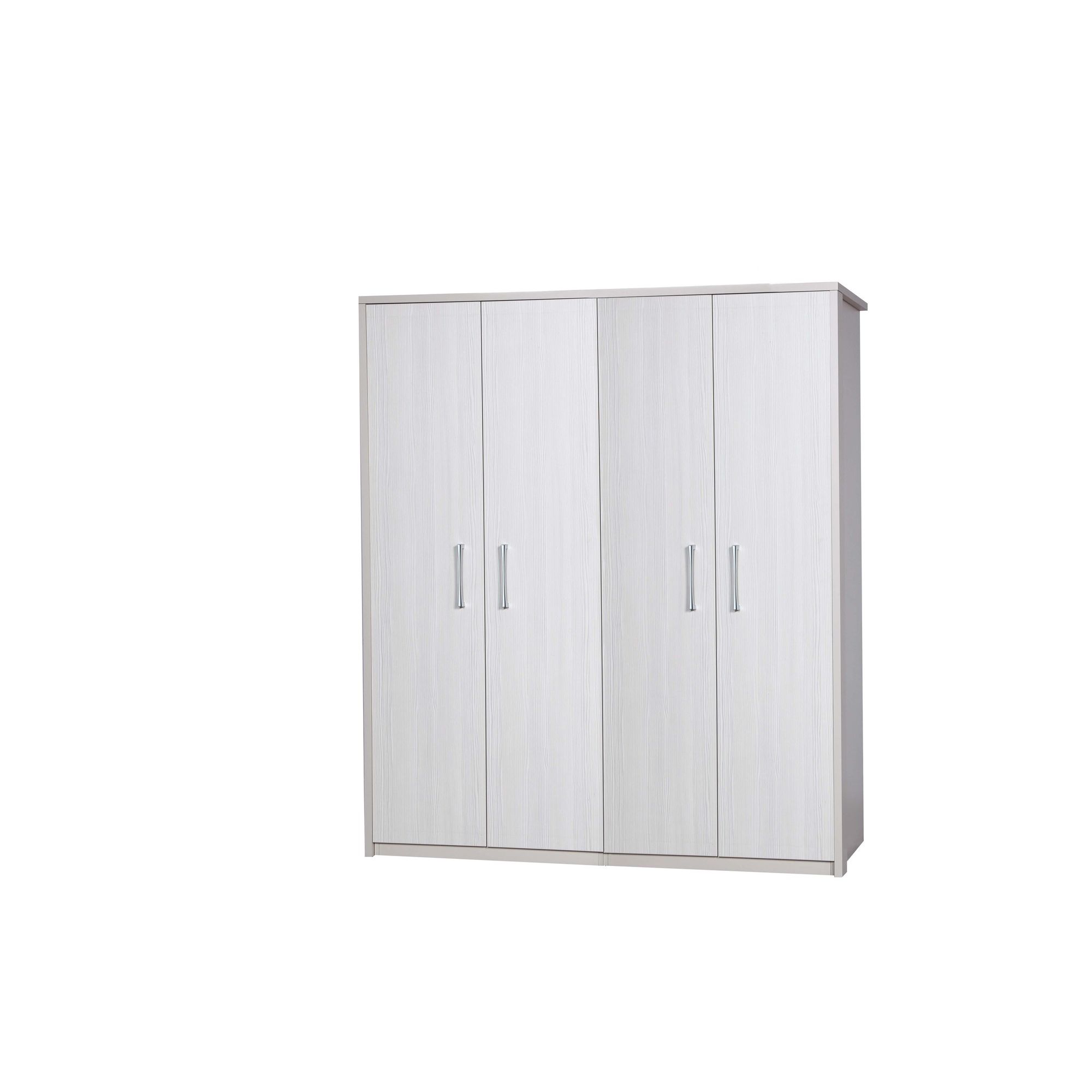 Alto Furniture Avola 4 Door Wardrobe - Cream Carcass With White Avola at Tesco Direct