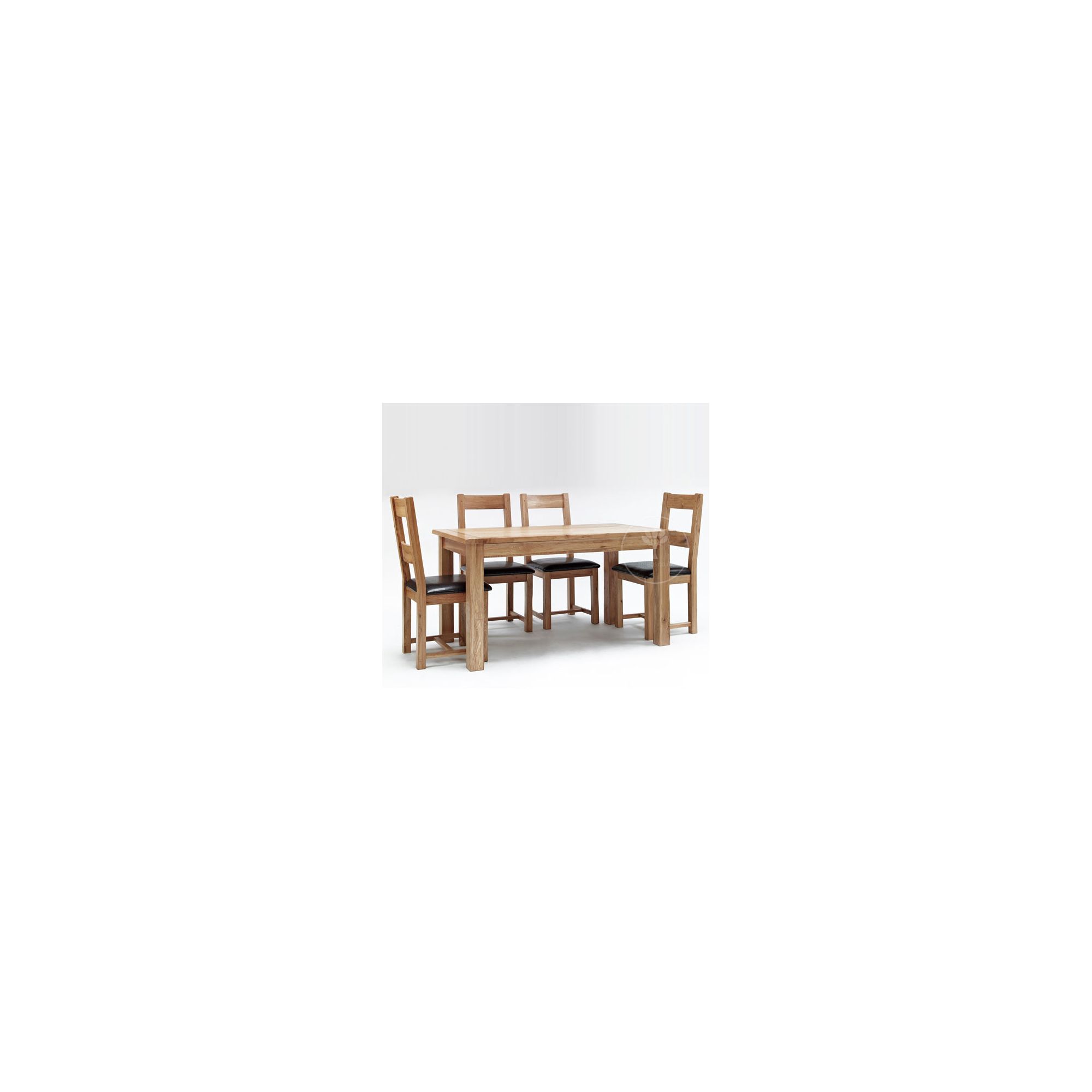 Ametis Westbury Reclaimed Oak 5 Piece Leather Dining Set at Tesco Direct