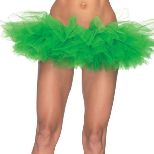 Image of Deluxe Kelly Green Organza Tutu - Adult Costume Size: 8-18