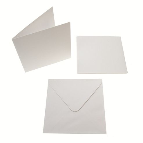 Image of Square Textured Card Blanks 300gsm 10pk - White
