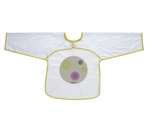 Image of Beaba Sleeved Bib Green/purple