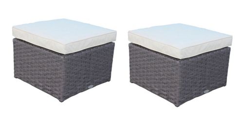 Image of Bentley Garden Pair Of Rattan Footstools