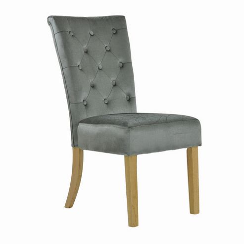 Image of Regent Grey Velvet Dining Chair