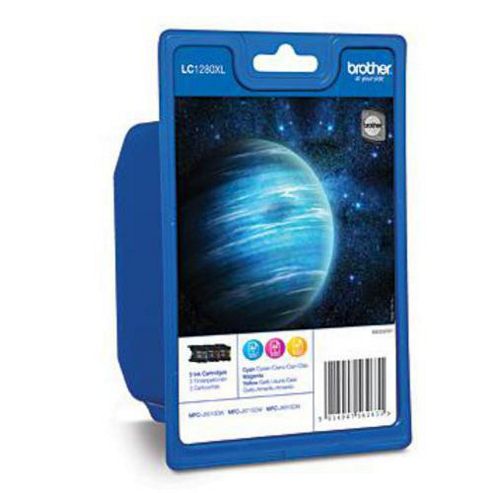Image of Brother Lc1280xl-rb Ink Cartridge Rainbow Blister Pack Cyan/magenta/yellow (yield 1200 Pages)