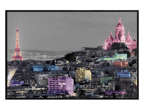 Image of Paris Gloss Black Framed Parisian Landmarks In Colour Poster