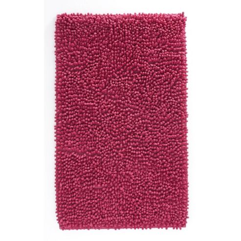 Image of Catherine Lansfield Microfibre Chenille Bath Mat - Raspberry