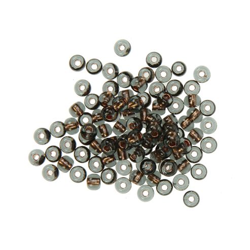 Image of Czech Seed Bead 6/0 Black Dmd/copper Lined