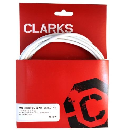 Image of Clarks Universal S/s Front & Rear Brake Cable Kit W/p2 White Outer Casing