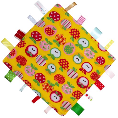 Image of Dotty Fish Baby Tag Blanket - Apples