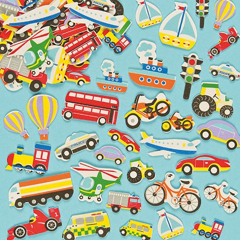 Image of Transport Foam Stickers For Kids (pack Of 108)