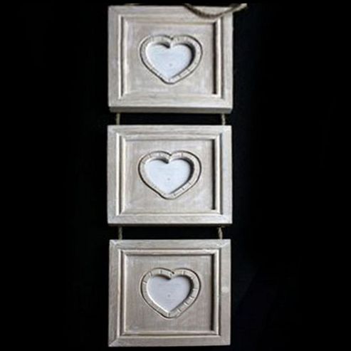 Image of Large Three Driftwood Hanging Photo Frame - Brown
