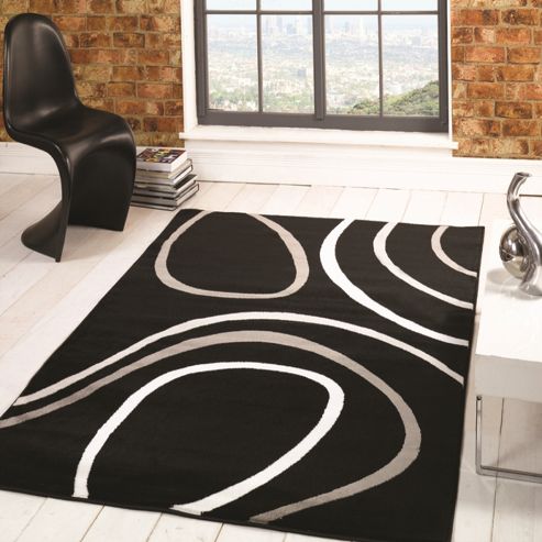 Image of Sincerity Modern Spiro Black 120x170 Cm Rug