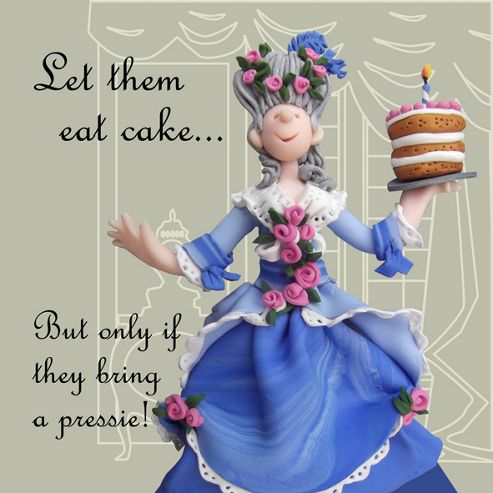 Image of Holy Mackerel Marie Antoinette Cake Greetings Card