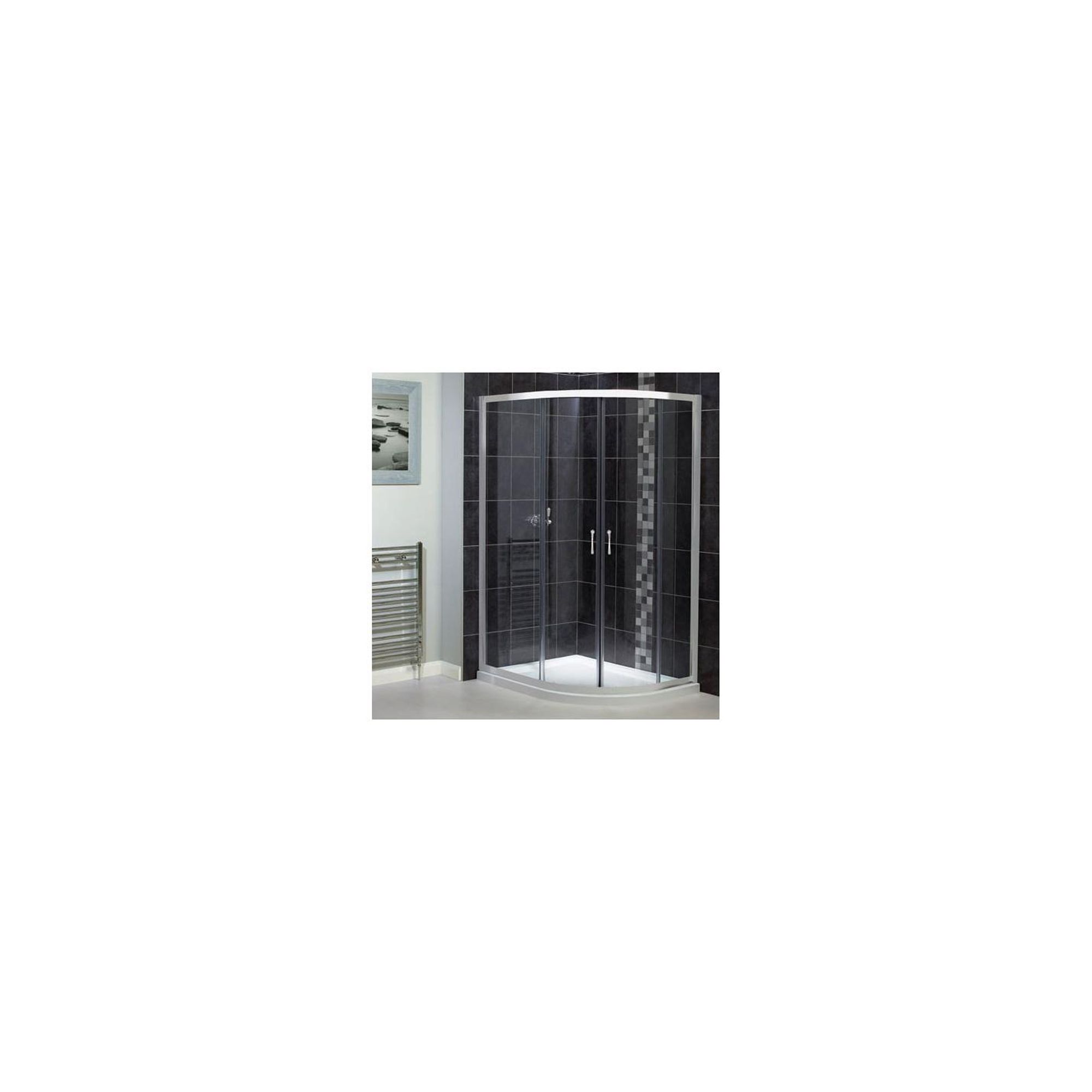 Aqualux Shine Offset Quadrant Shower Door, 1200mm x 800mm, Polished Silver Frame, 6mm Glass at Tesco Direct