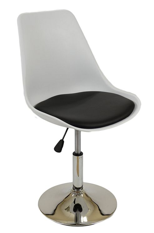 Image of Tulip Dining White Seat Black Cushion