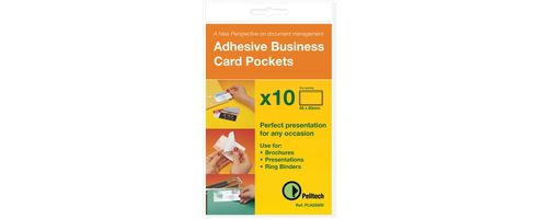 Image of Pelltech Self-adhesive Business Card Pocket 60x95mm Pack Of 100 Plh10141