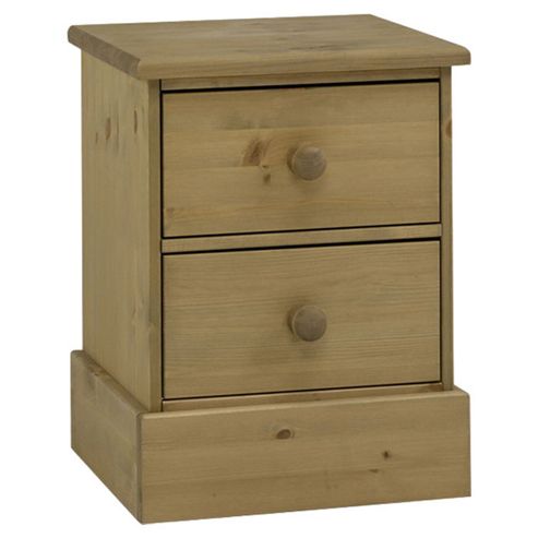 Image of Home Essence Dunedin 2 Drawer Bedside Table In Pine