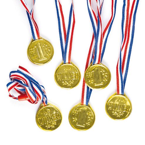 Image of Party Bag Gold Winning Medals (pack Of 6)