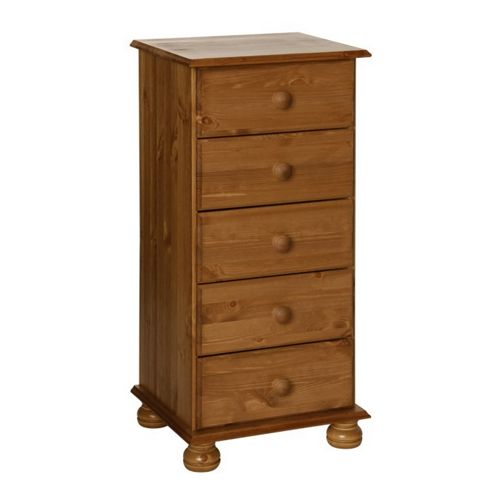 Image of Valufurniture Copenhagen Pine 5 Drawer Narrow Chest