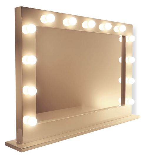 Image of High Gloss White Hollywood Makeup Mirror With Cool White Led Lamps K313cw