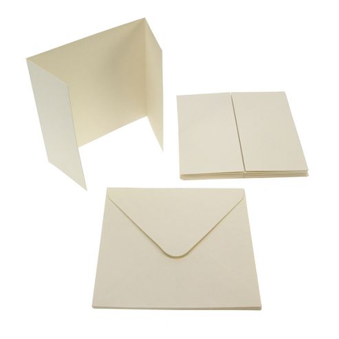 Image of Square Gate-fold Card Blanks 300gsm 10pk - Cream