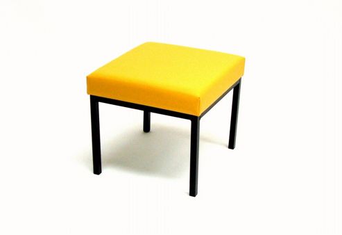Image of Energo Rectangular Stool - Yellow Vinyl