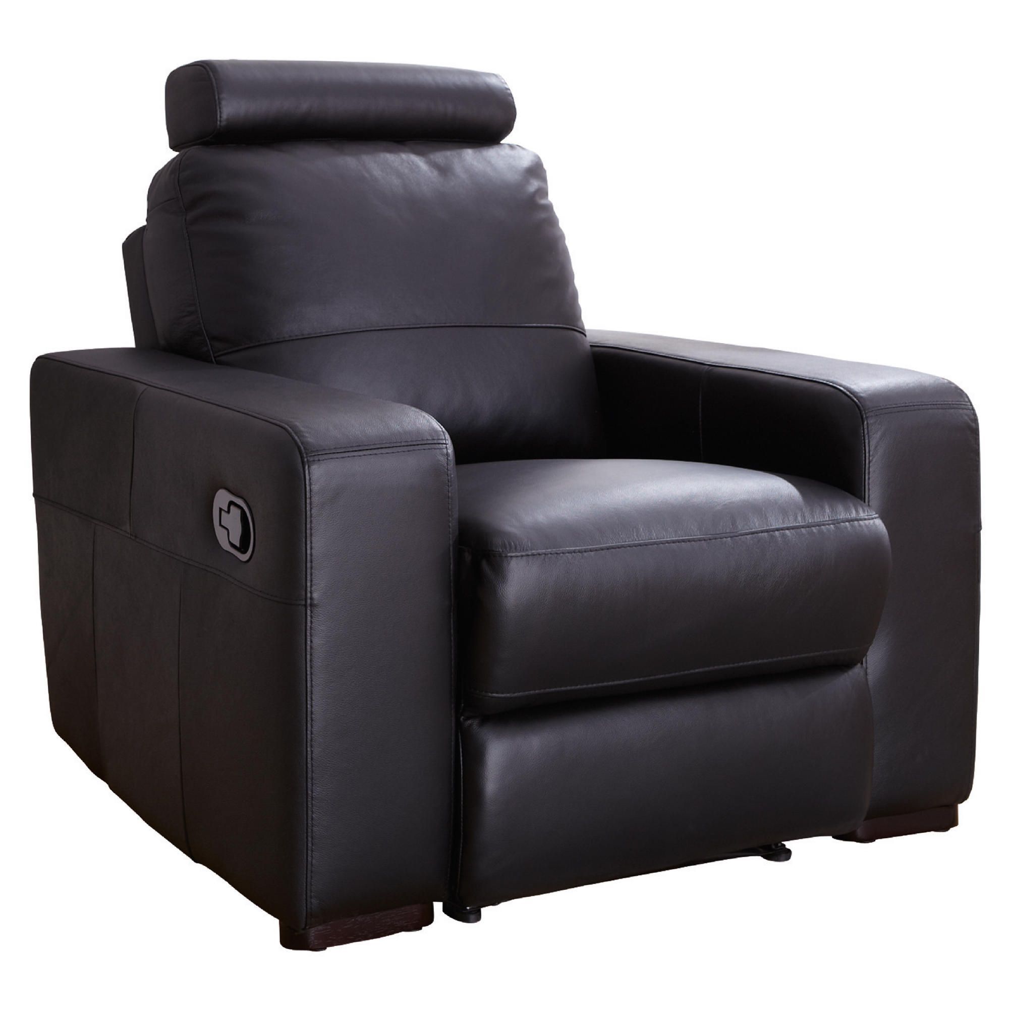 Barcelona Leather Recliner Armchair Black at Tescos Direct