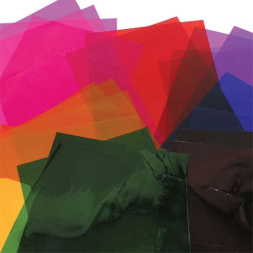 Image of Coloured Cellophane Craft Sheets (pack Of 36)