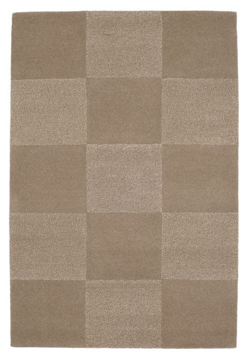 Image of Husain International Checks Beige Tufted Rug - 180cm X 120cm (5 Ft 11 In X 3 Ft 11 In)