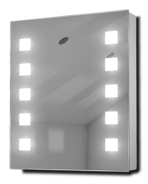Image of India Fluorescent Illuminated Bathroom Mirror Cabinet With Sensor & Shaver K130