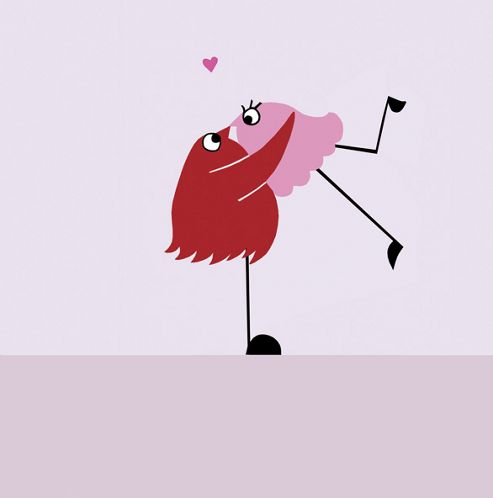 Image of Holy Mackerel Greetings Card- Love Birds