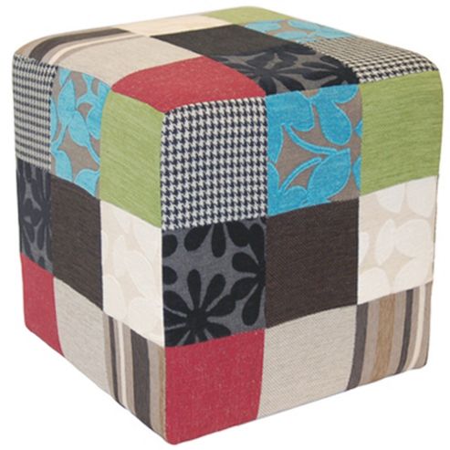 Image of Techstyle Patchwork Cube Stool