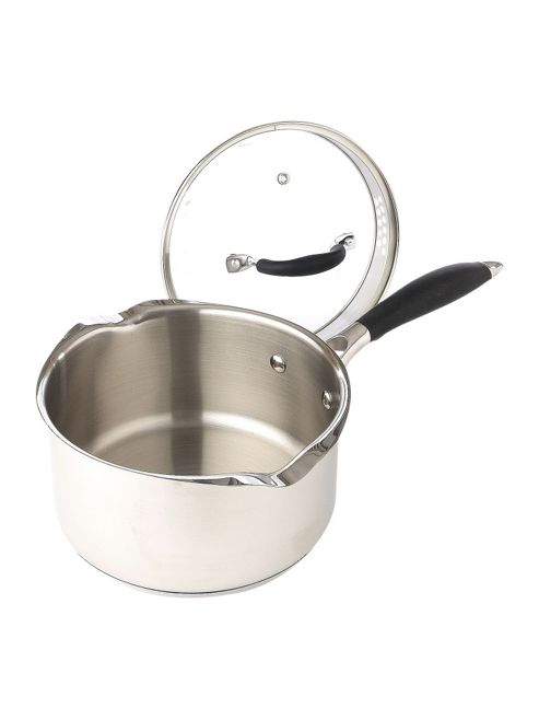 Image of Linea Cook Stainless Steel 18cm Saucepan In Silver