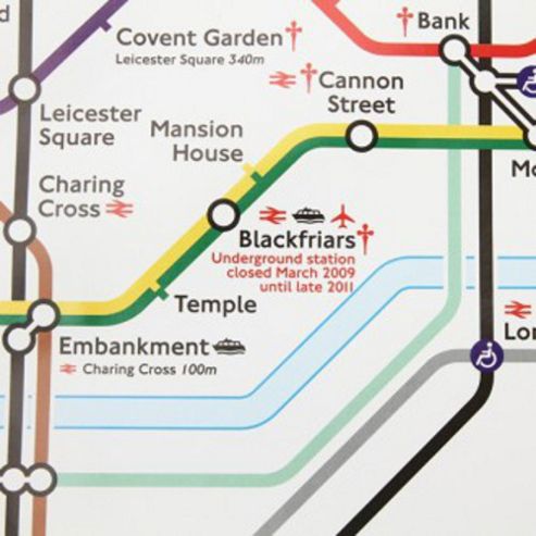 Image of Gift Wrap - London Underground Map - White