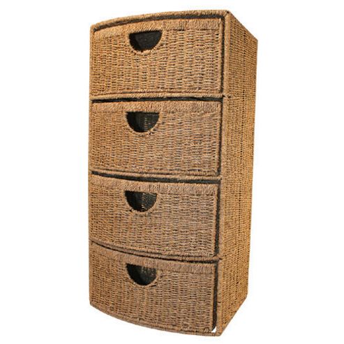 Image of Jvl Seagrass 4 Drawer Chest