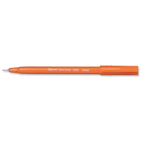 Image of Pentel S570 Ultra Fine Pen Plastic 0.6mm Tip 0.3mm Line Red Ref S570-b [pack 12]