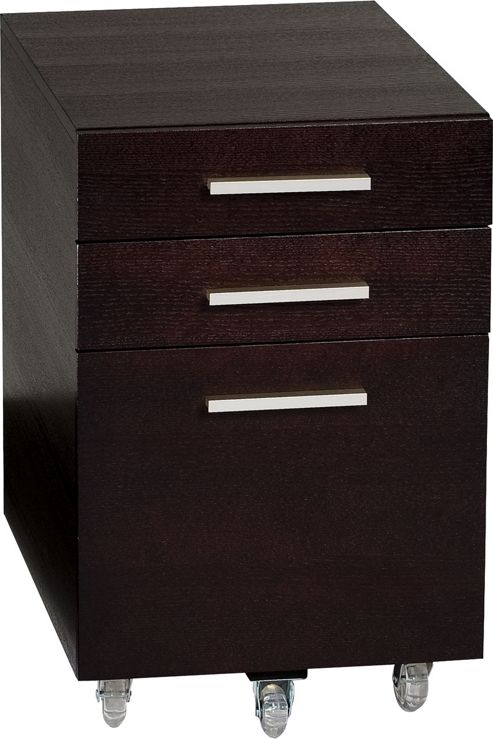 Image of Sequel Low Mobile File Pedestal In Espresso Stained Oak