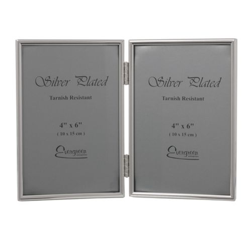 Image of Evergreen Thin Edge Double Photo Frame - 4" X 6"