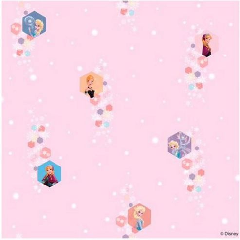 Image of Disney Frozen, Elsa And Anna Bedroom Wallpaper - Pink